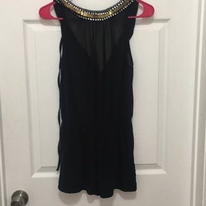 Little Black Beaded Romper